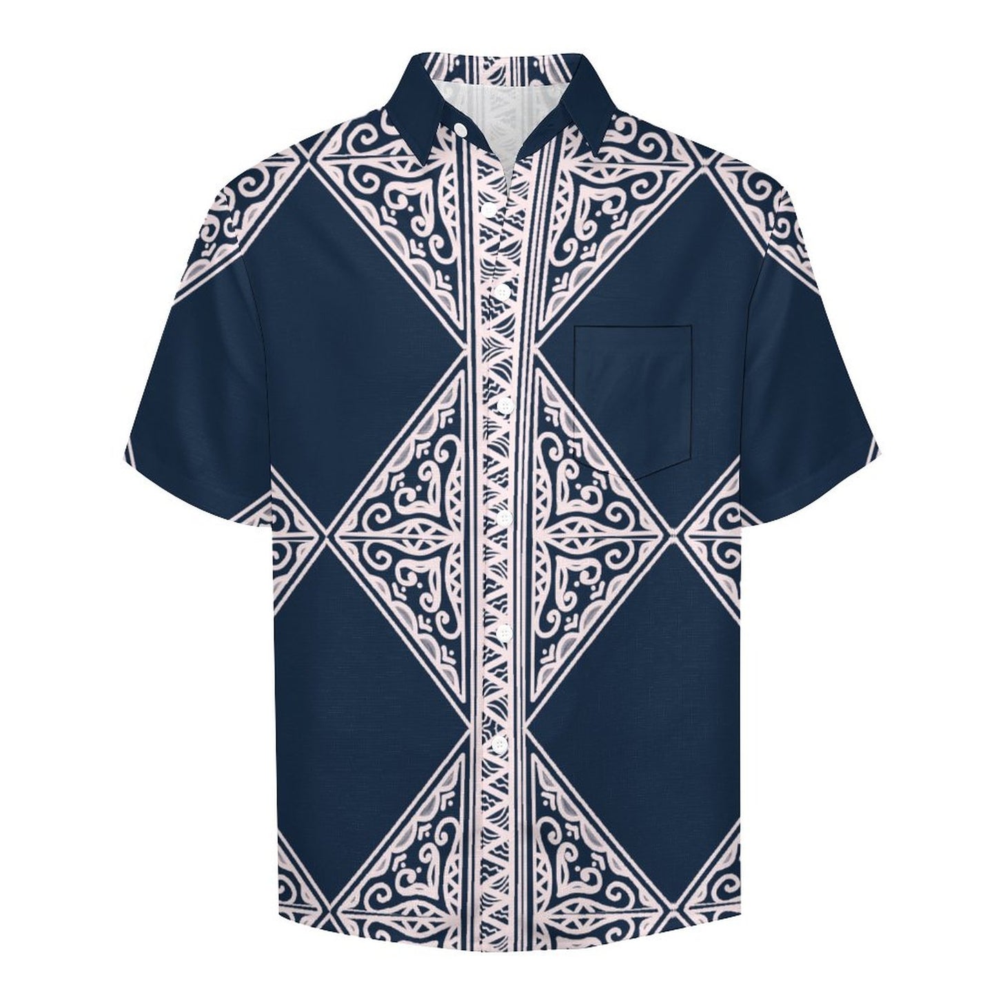 Chemise bleu pacific imprimé gatu