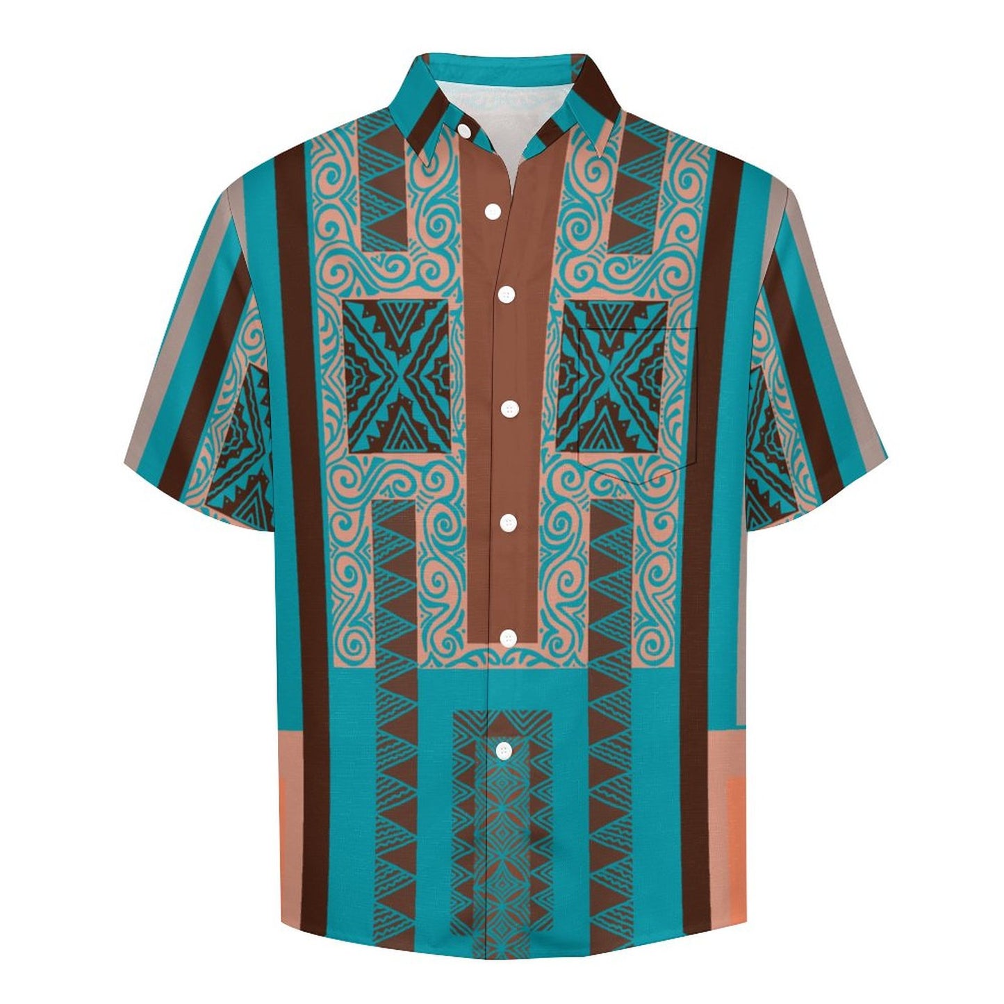 Chemise bleue pacific imprimé gatu