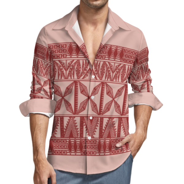 Chemise noir imprimé tapa rose