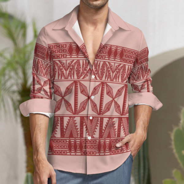Chemise noir imprimé tapa rose