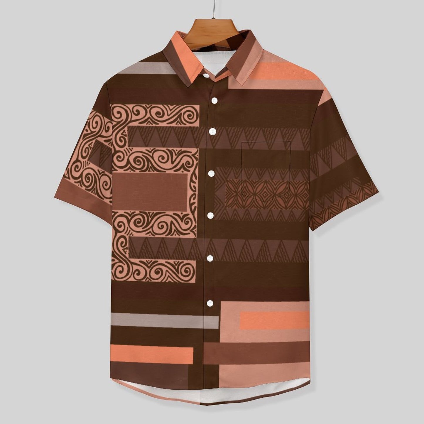 Chemise marron pacific imprimé gatu
