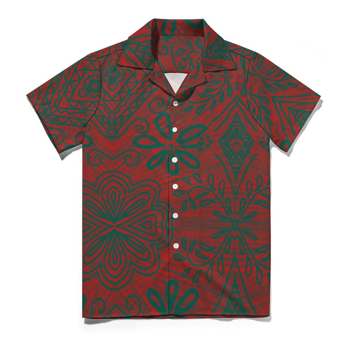 Chemise vert foncé imprimé fleur