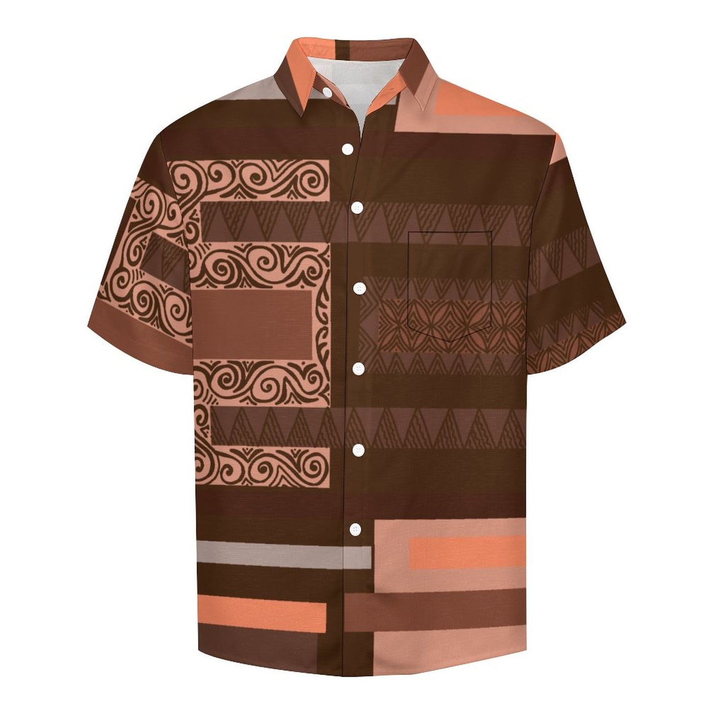 Chemise marron pacific imprimé gatu