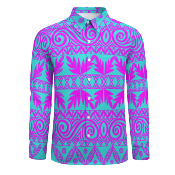 Chemise Mahua'aloimata vert imprimé tapa