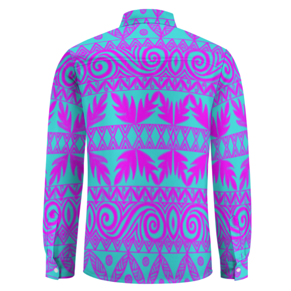 Chemise Mahua'aloimata vert imprimé tapa