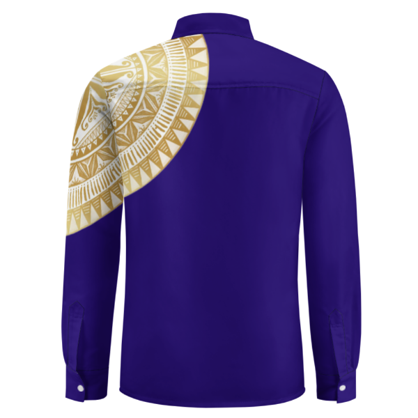 Chemise bleu imprimé tapa