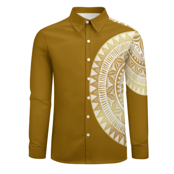 Chemise marron claire imprimé tapa