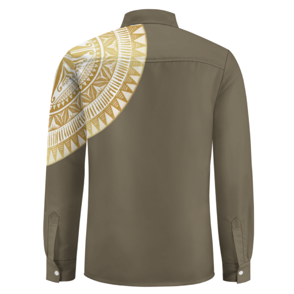 Chemise vert kaki imprimé tapa