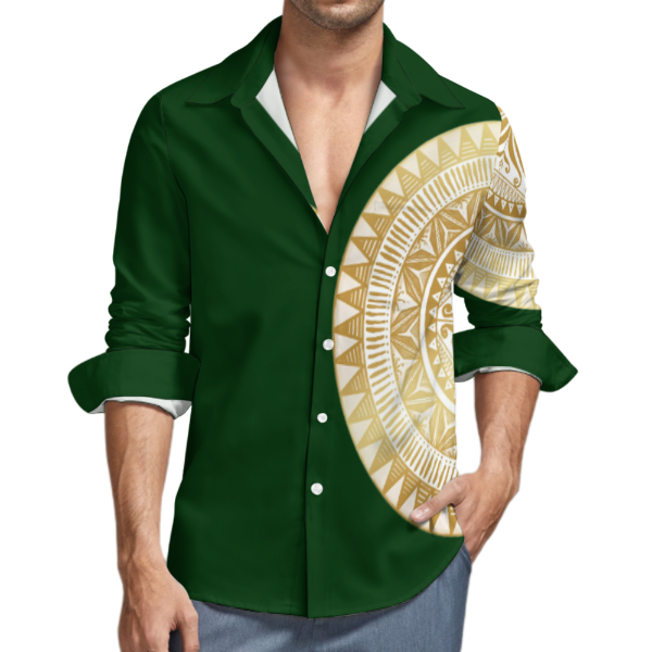 Chemise vert imprimé tapa