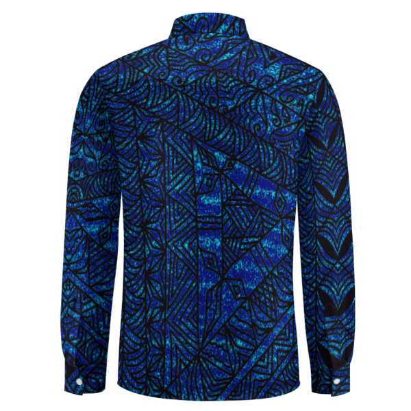 Chemise Aloisio noir/bleu imprimé tapa