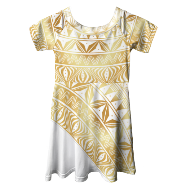 Robe lina blanc imprimée tapa