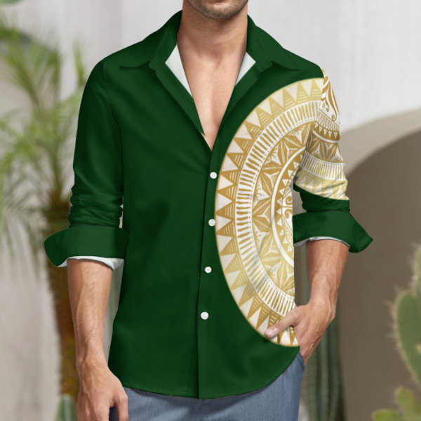 Chemise vert imprimé tapa