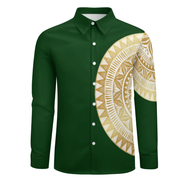 Chemise vert imprimé tapa