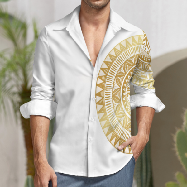 Chemise blanc imprimé tapa