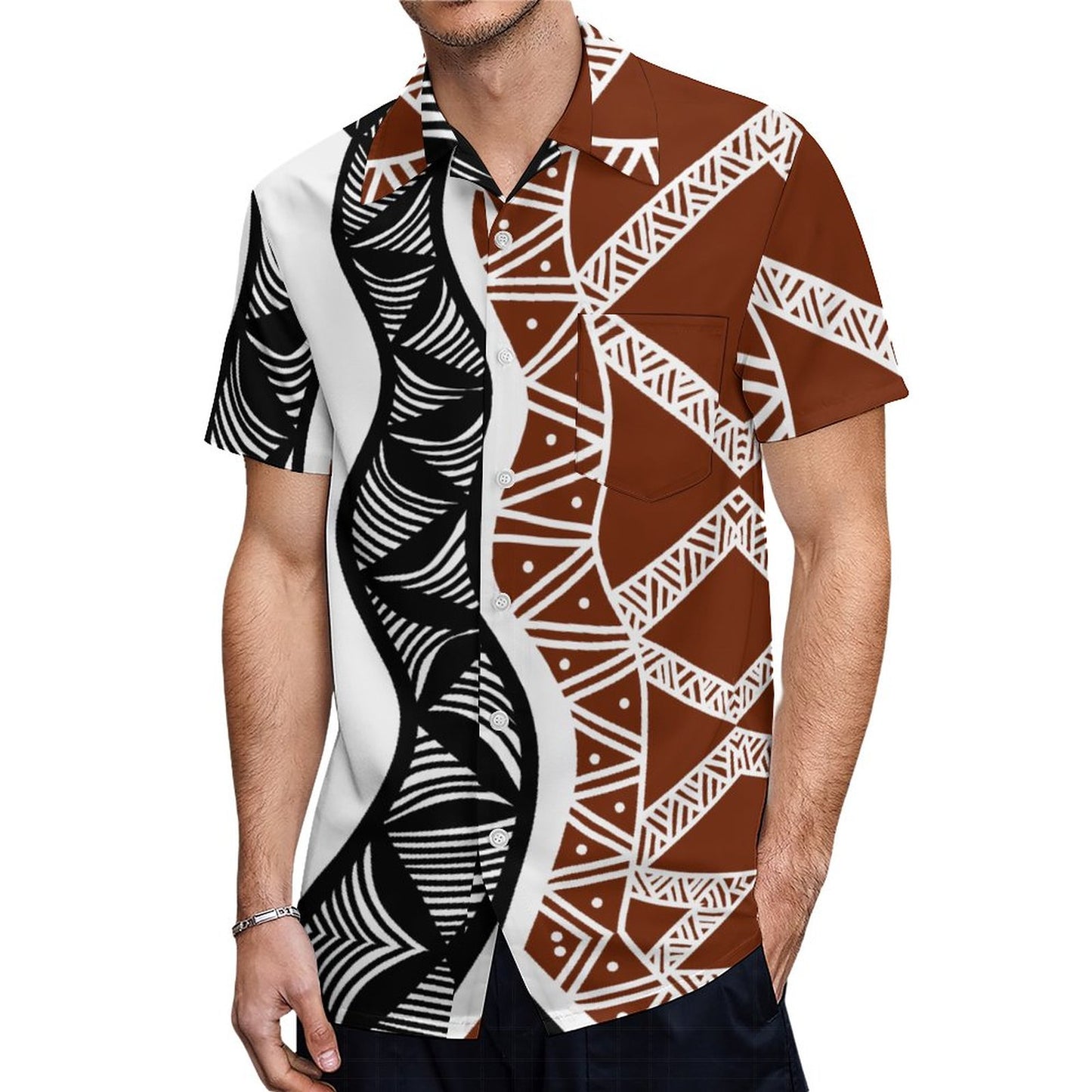 Chemise hévi blanc imprimé gatu
