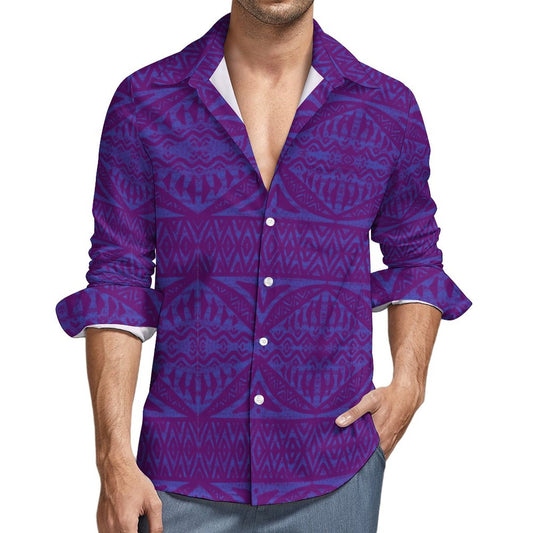 Chemise kalaga violet imprimé gatu