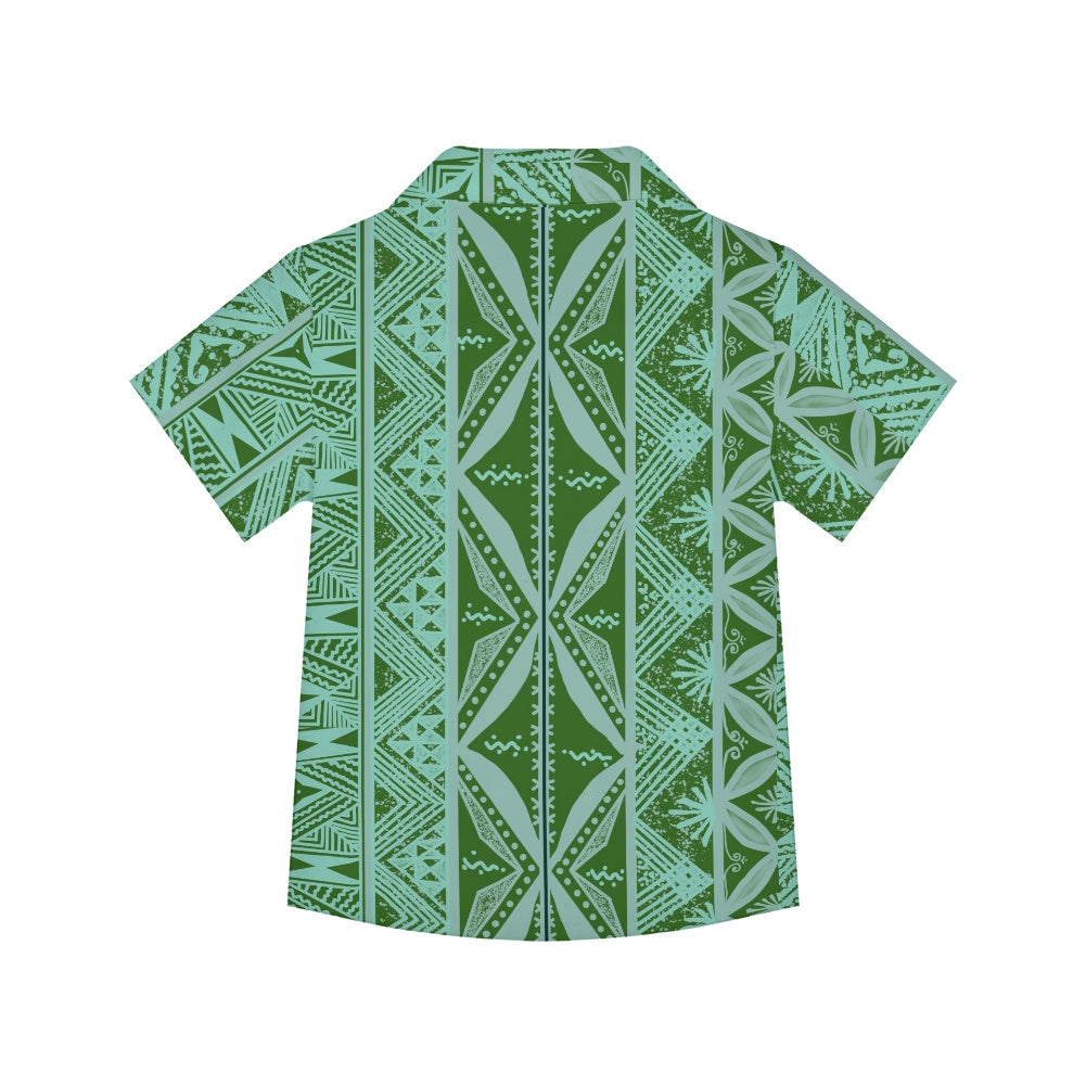 Chemise matt vert imprimée gatu
