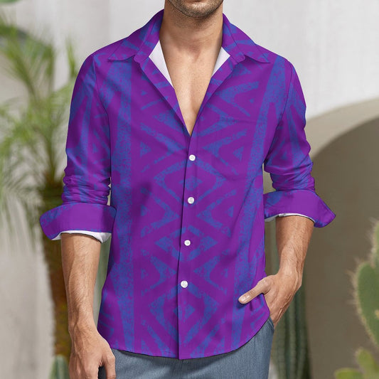 Chemise kalaga violet imprimé gatu