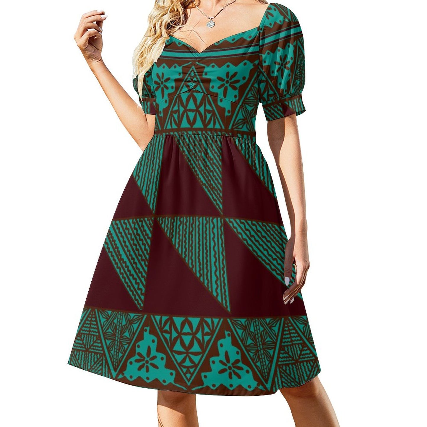 Robe ana vert imprimée gatu