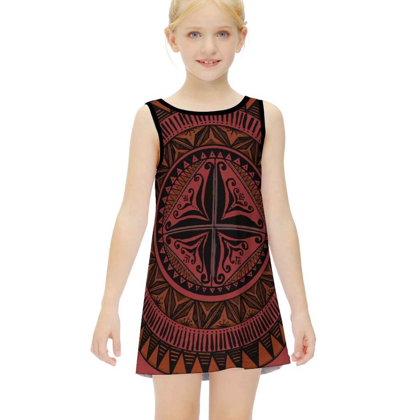 Robe lina rouge imprimée gatu