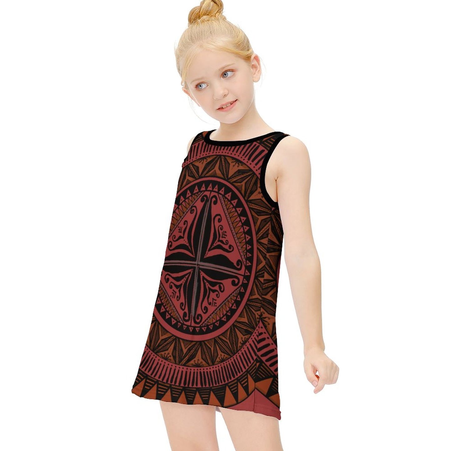 Robe lina rouge imprimée gatu