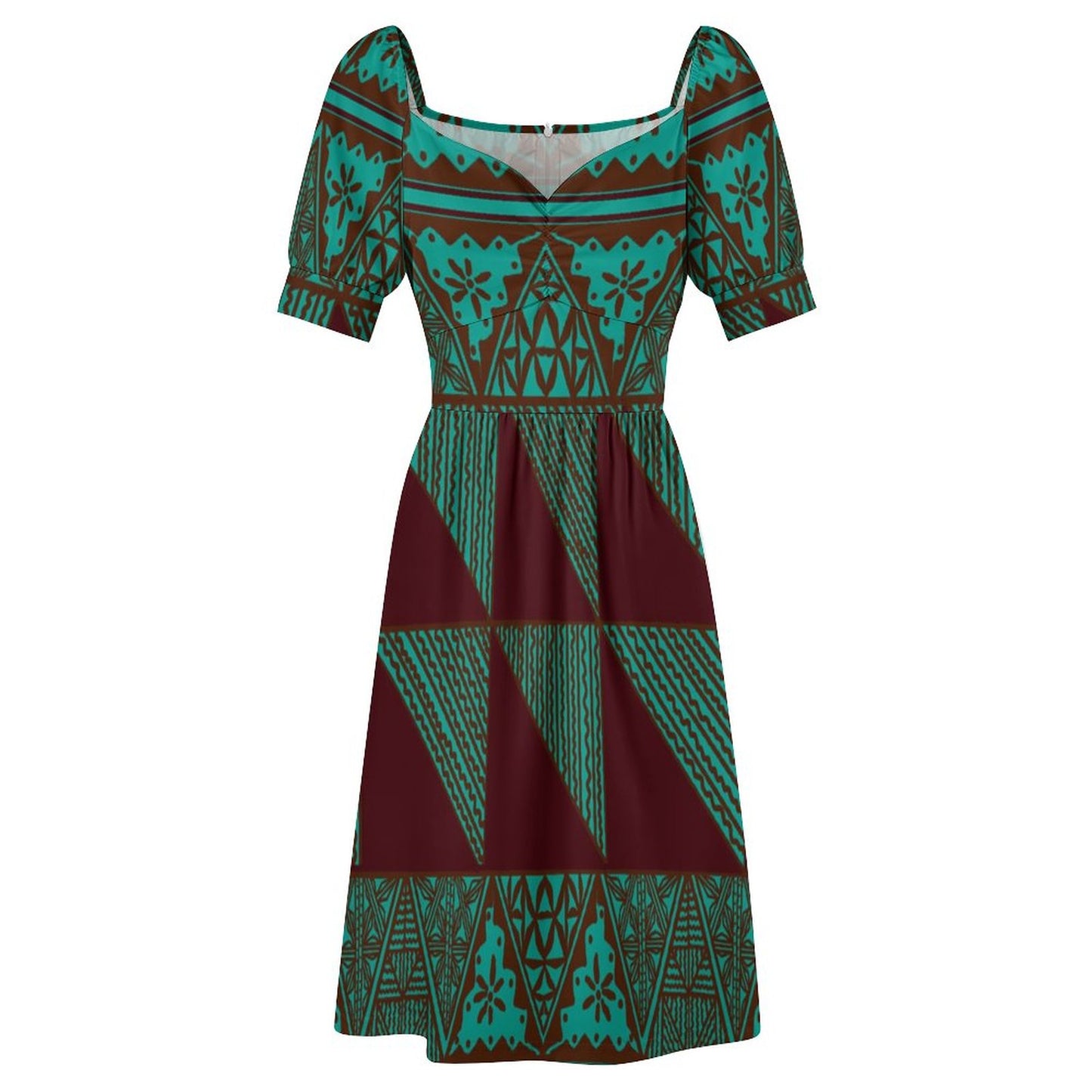 Robe ana vert imprimée gatu