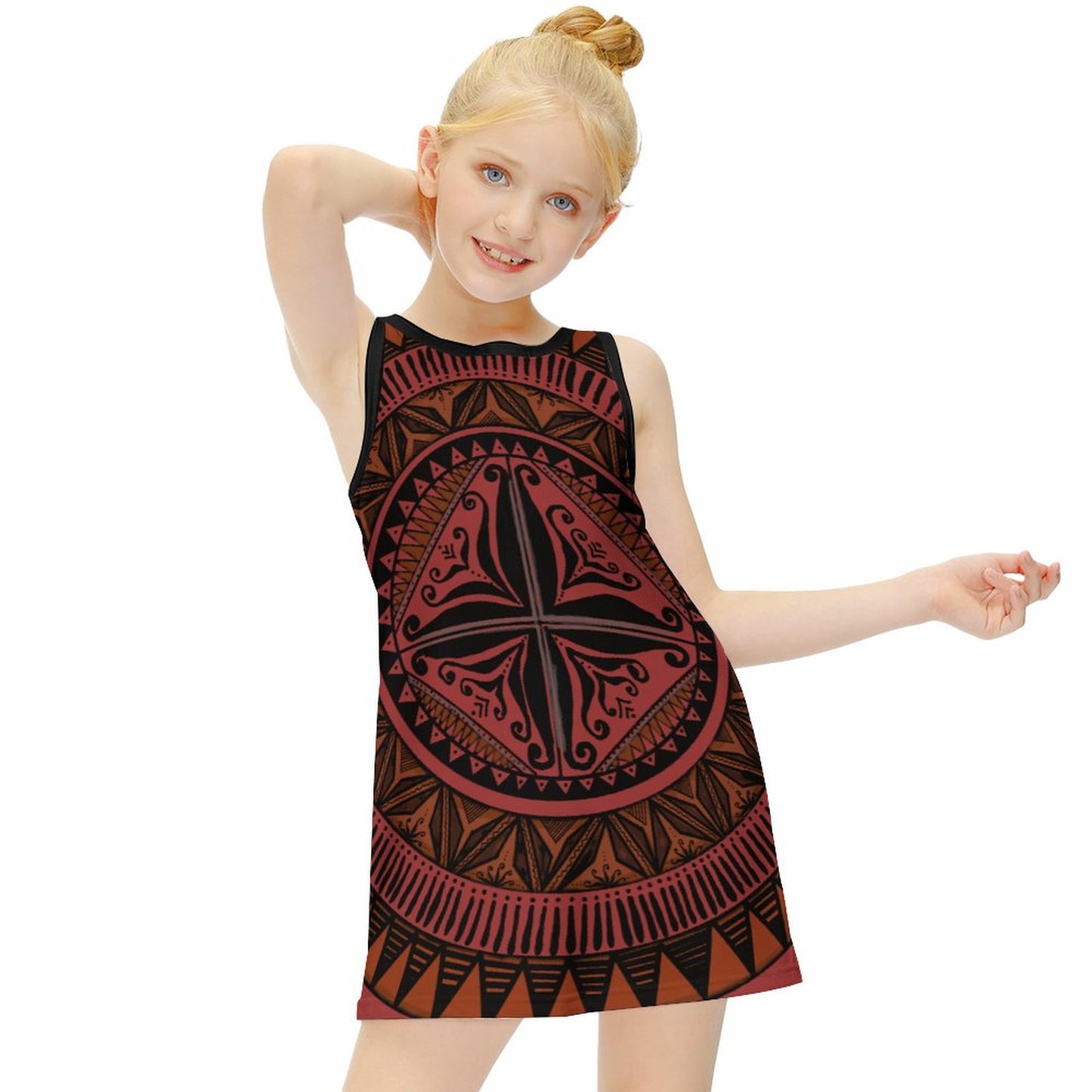 Robe lina rouge imprimée gatu