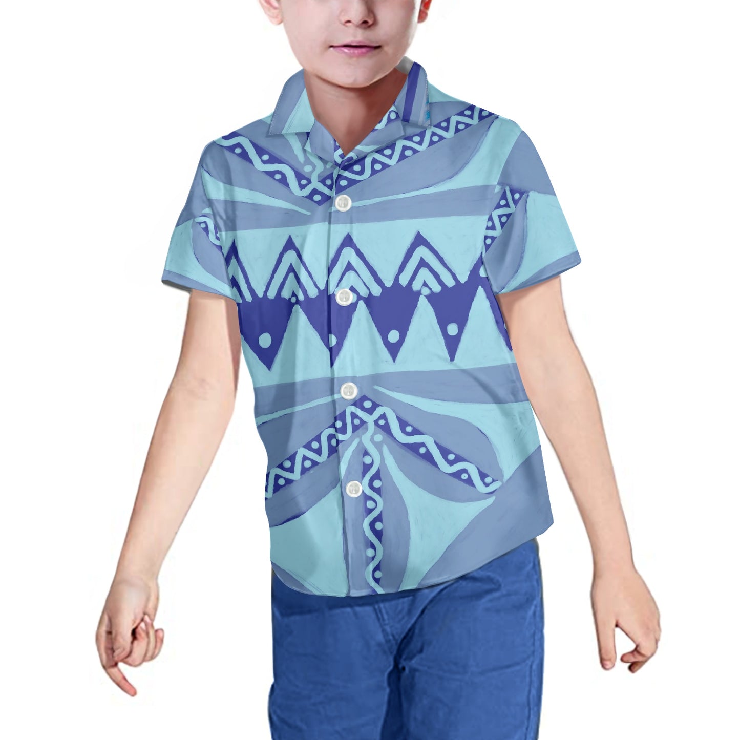 Chemise matt imprimée bleu