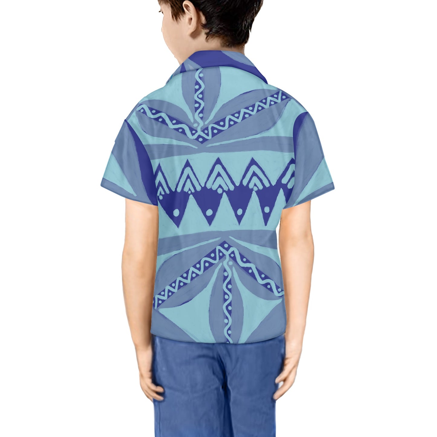 Chemise matt imprimée bleu