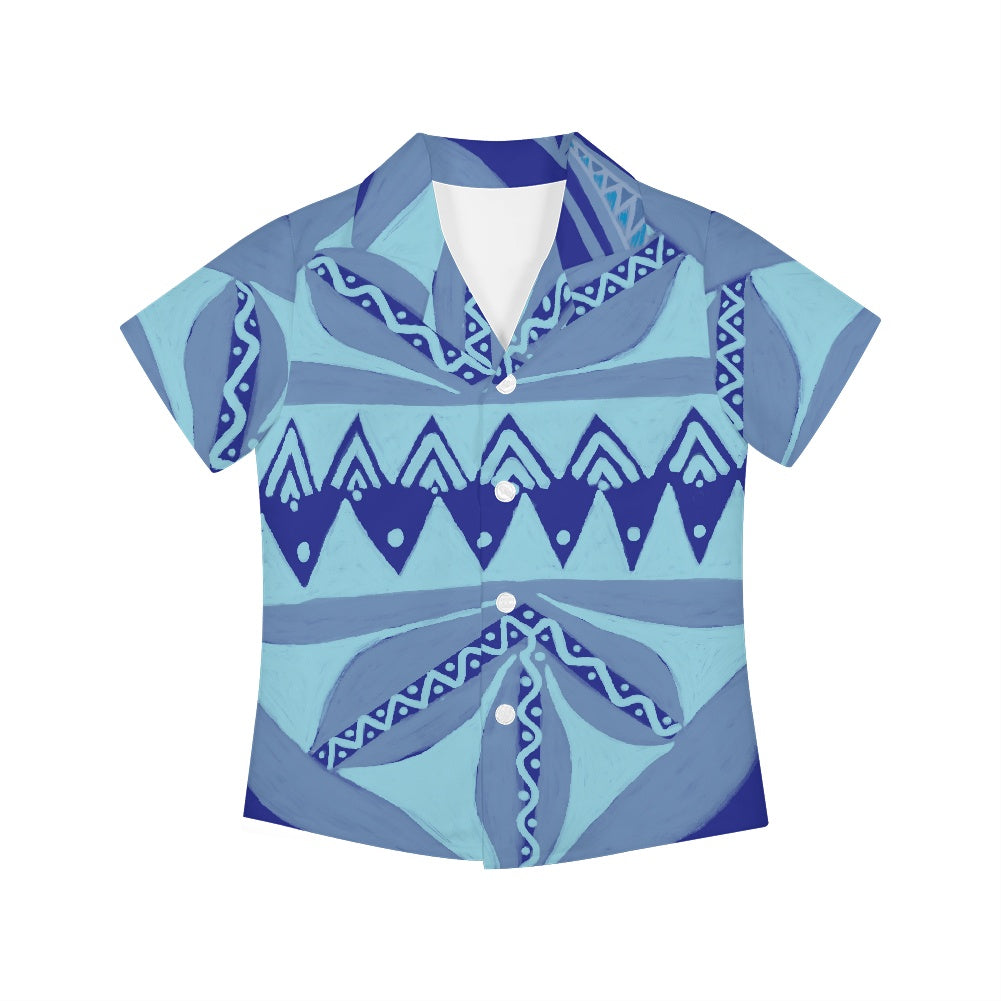 Chemise matt imprimée bleu