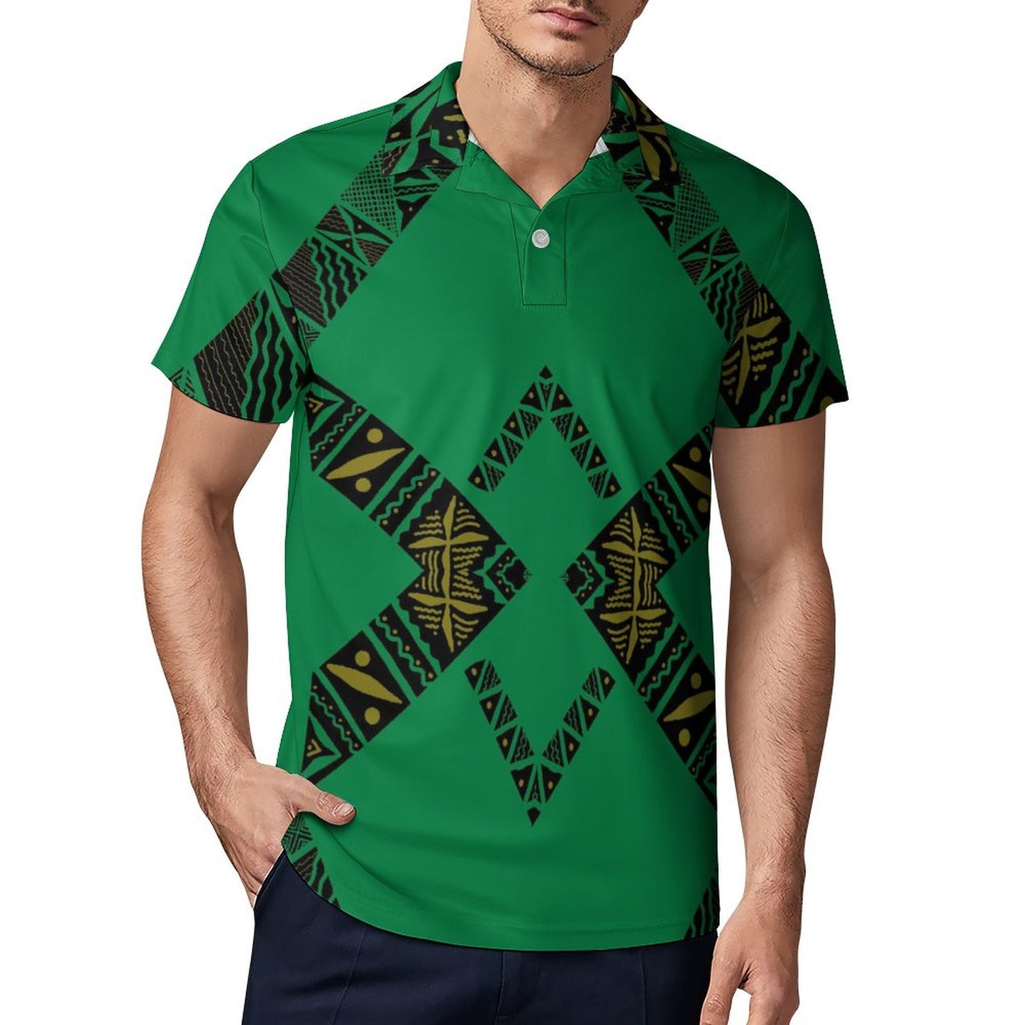 Polo pio vert imprimée gatu