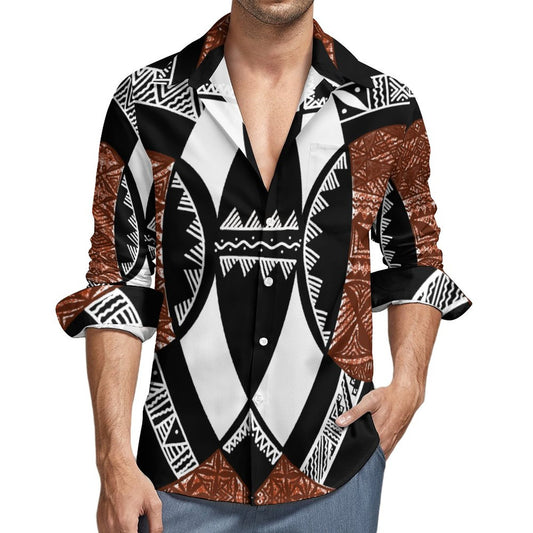 Chemise mata blanc imprimée tapa