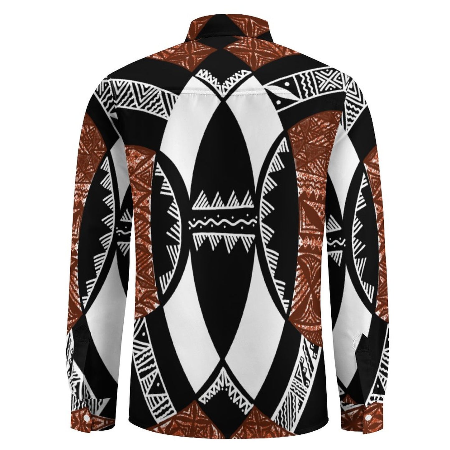 Chemise mata blanc imprimée tapa