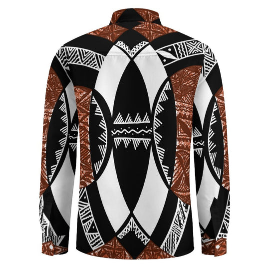 Chemise mata blanc imprimée tapa