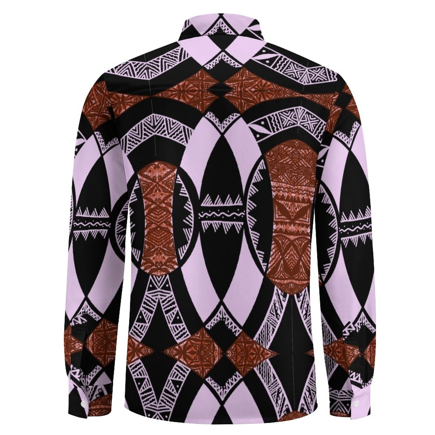 Chemise mata violet imprimée tapa