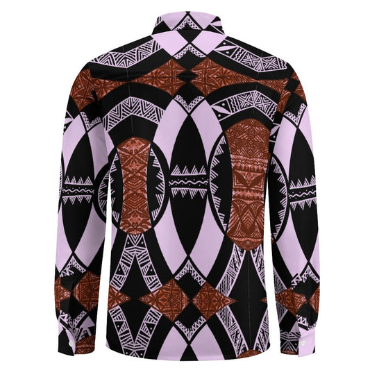 Chemise mata violet imprimée tapa