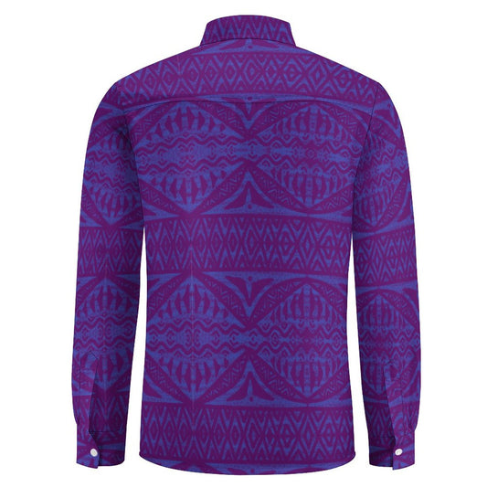 Chemise kalaga violet imprimé gatu