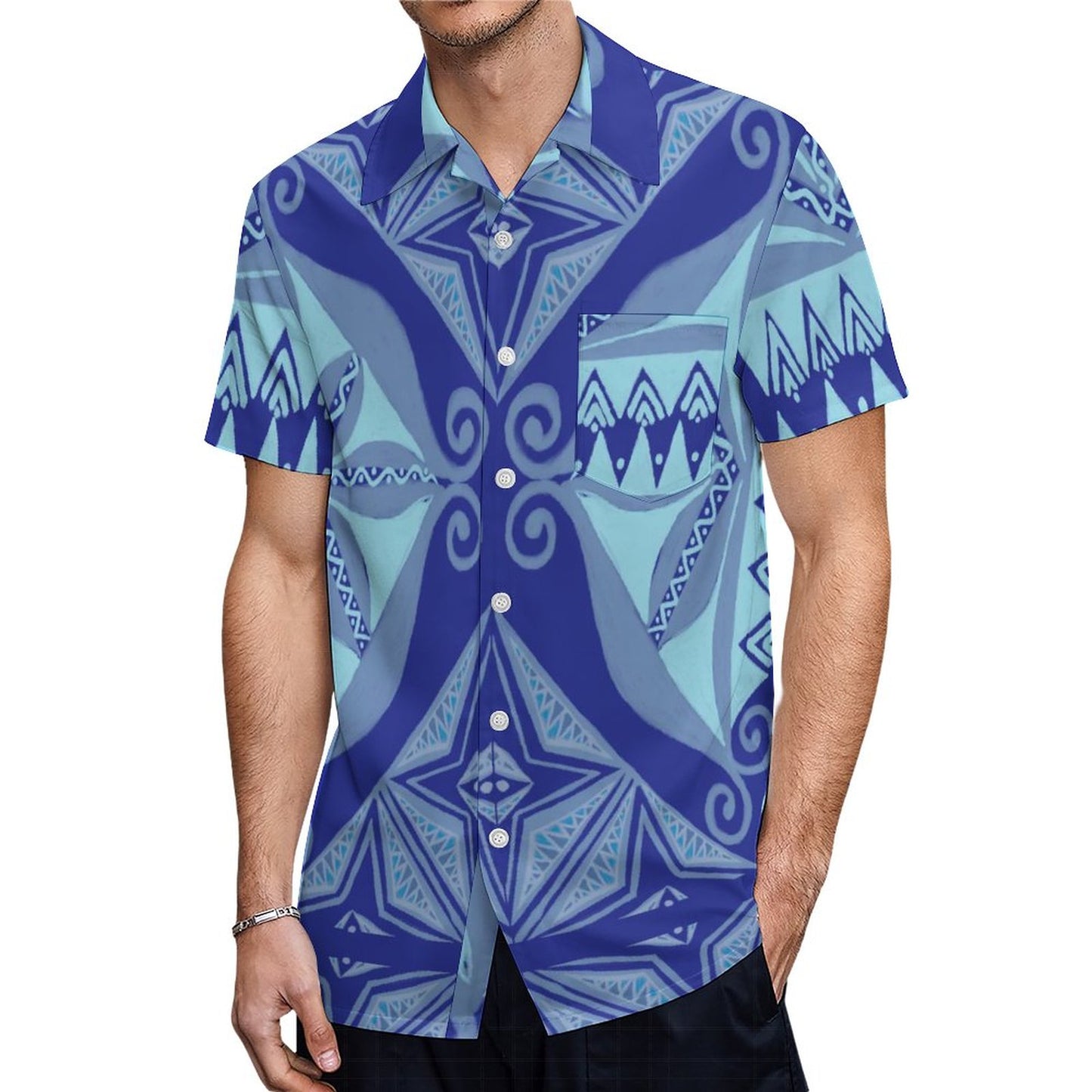 Chemise hévi imprimée bleu