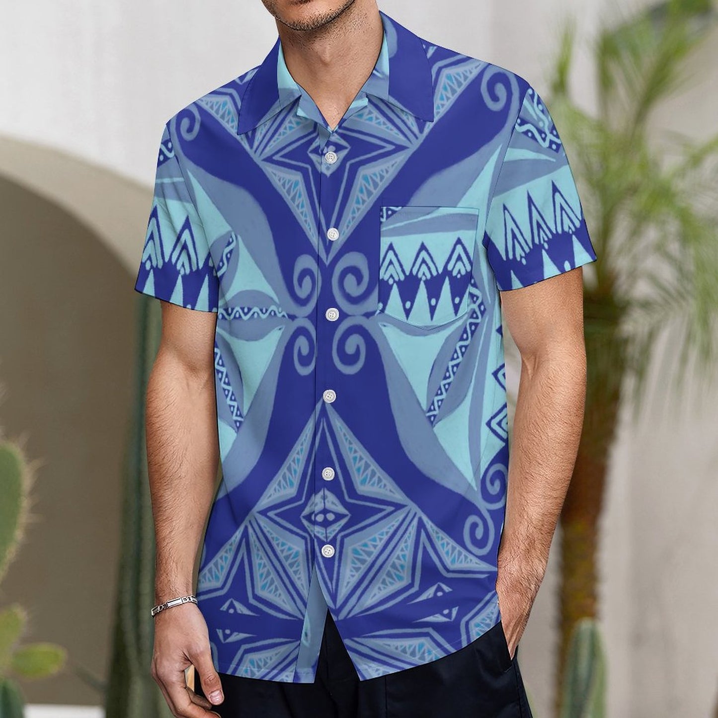 Chemise hévi imprimée bleu