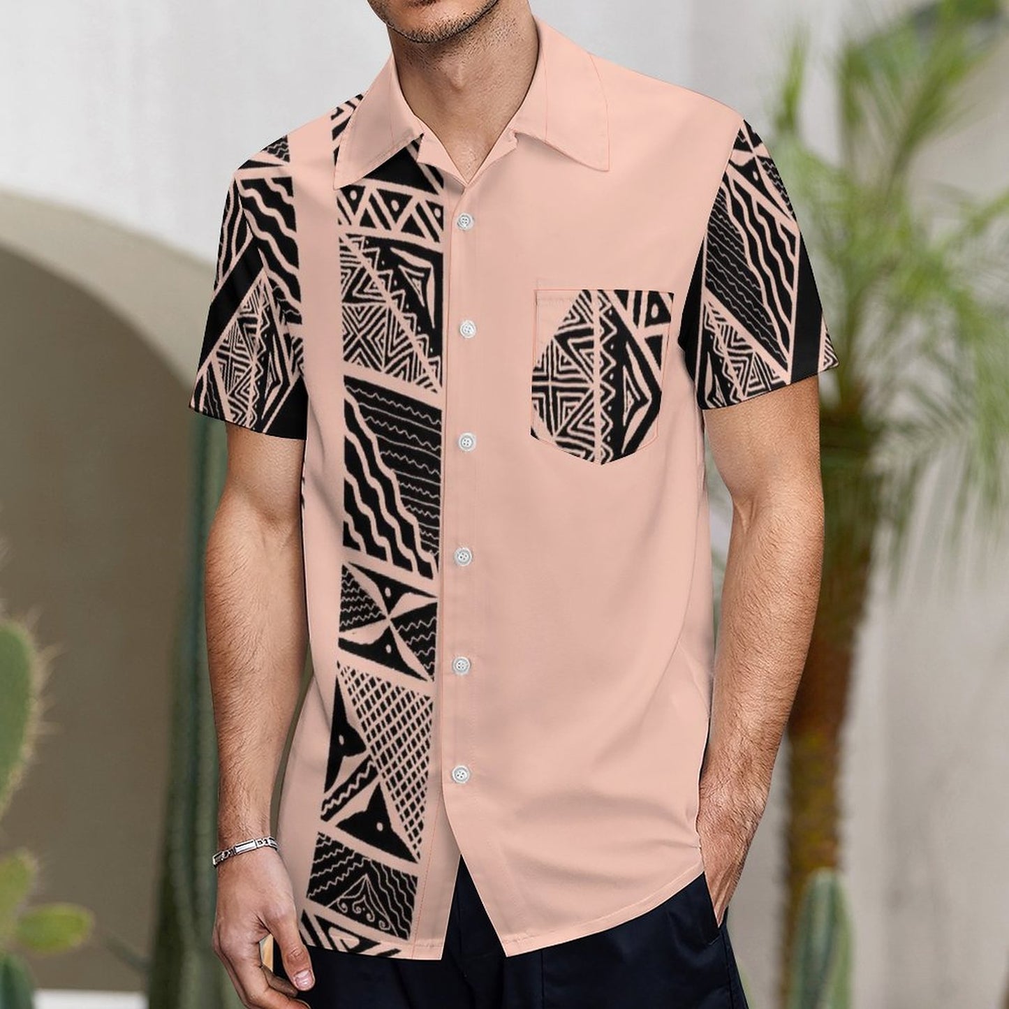 Chemise hévi saumon imprimé gatu