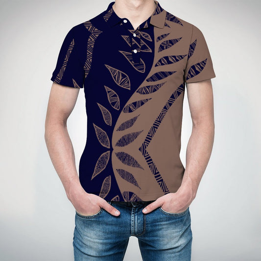 Polo pio marron imprimé