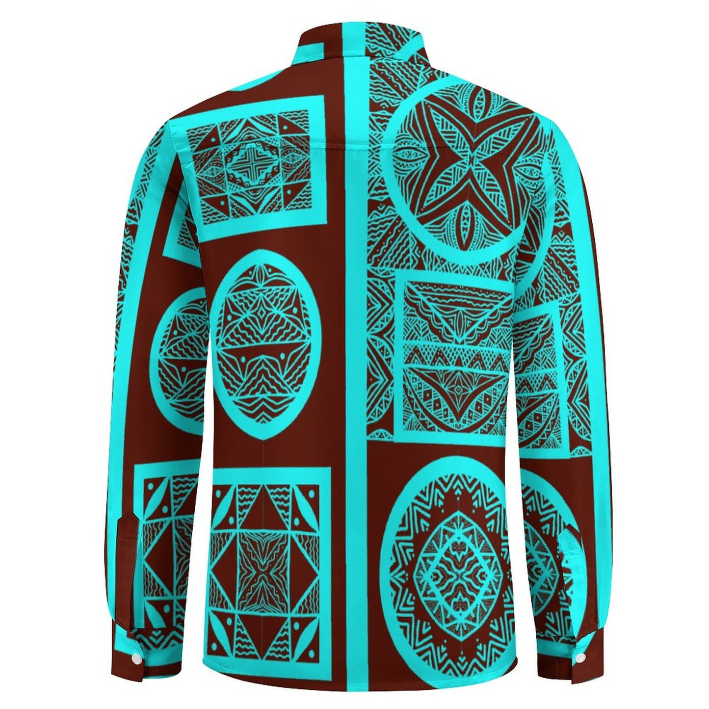 Chemise mata vert fluo imprimée tapa