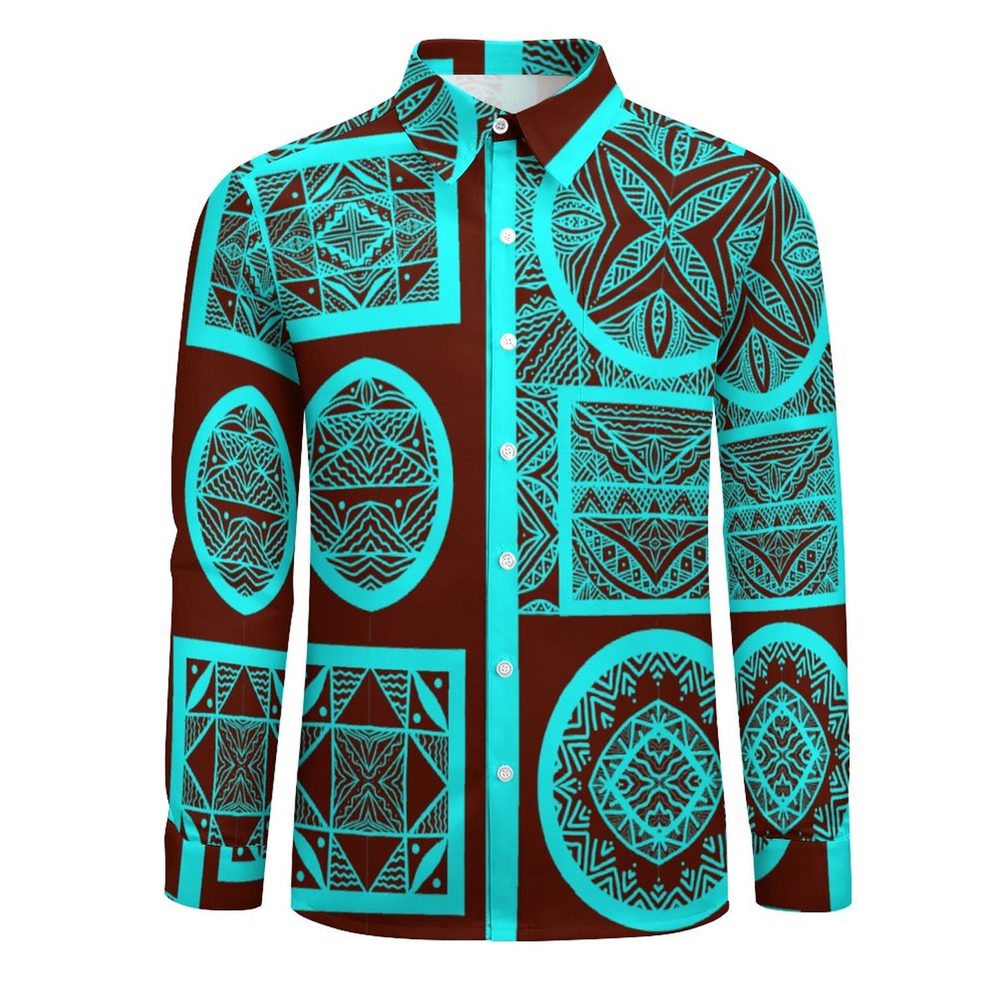 Chemise mata vert fluo imprimée tapa