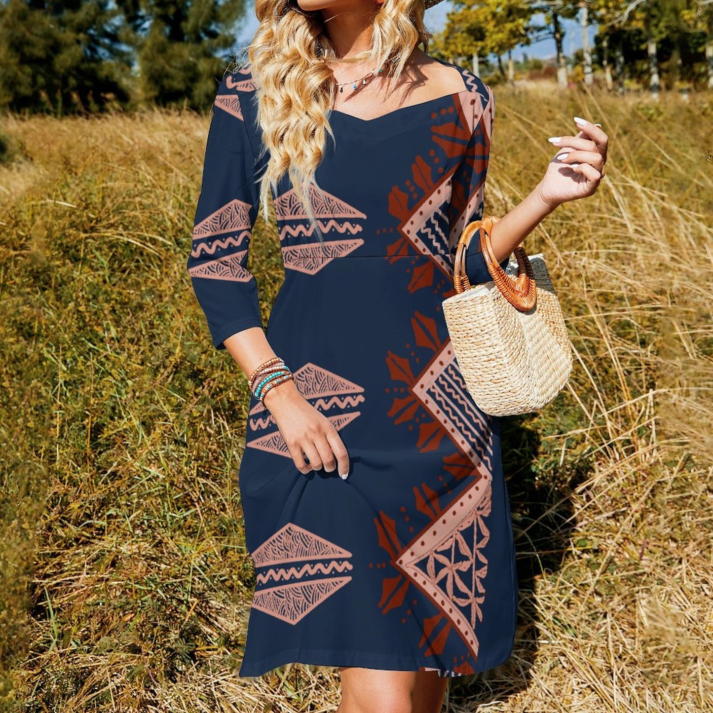 Robe évasée à nœud