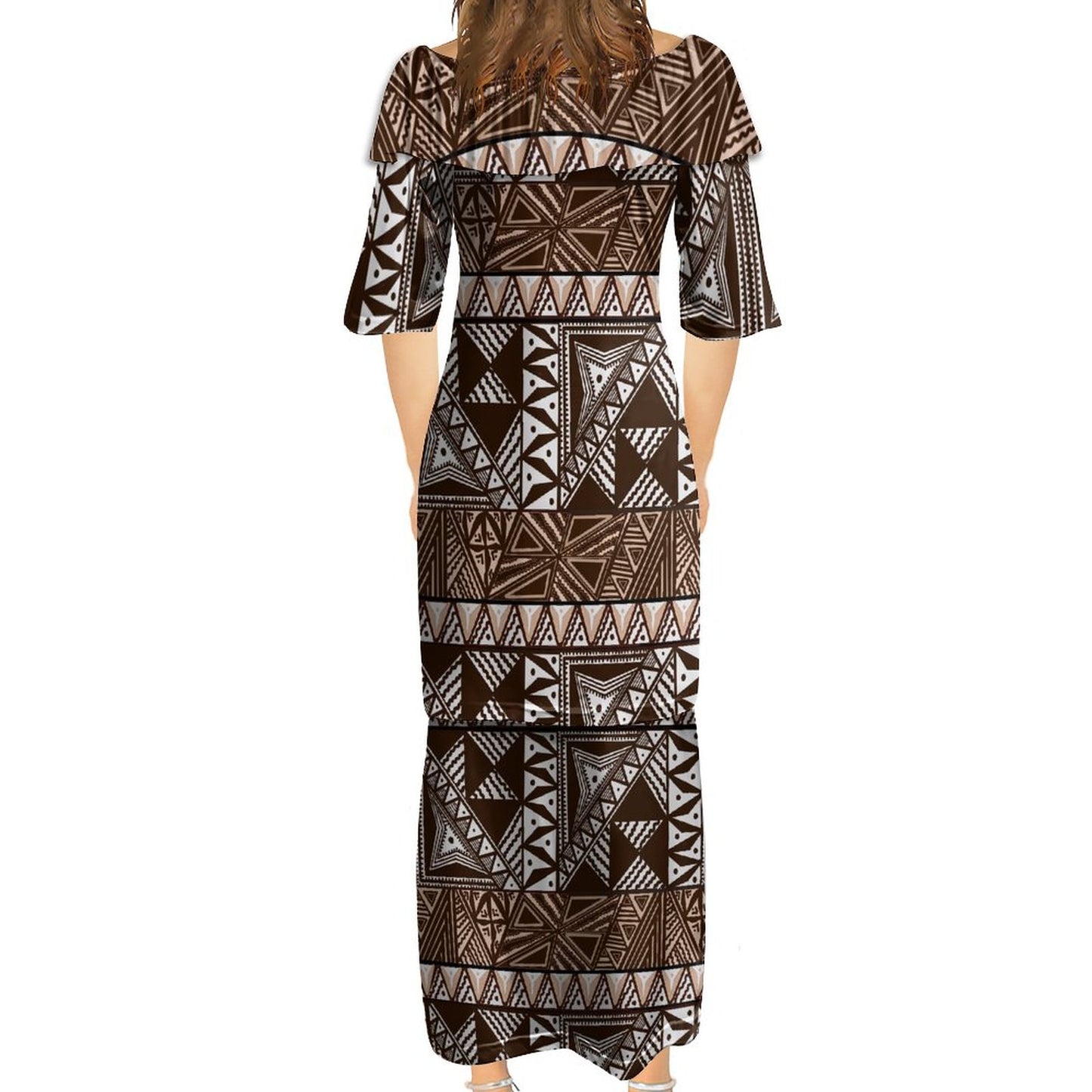 Ensemble kati blanc haut col croisé/jupe motif gatu