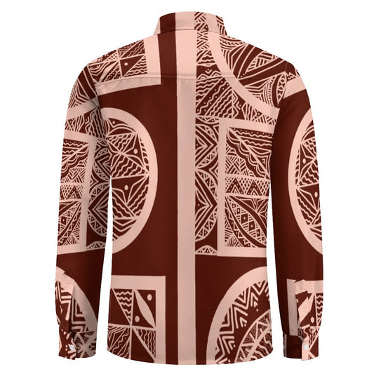 Chemise mata saumon imprimée tapa