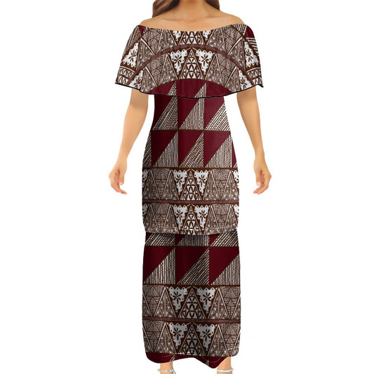 Ensemble blanc haut/jupe motif gatu
