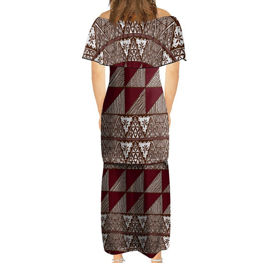 Ensemble blanc haut/jupe motif gatu