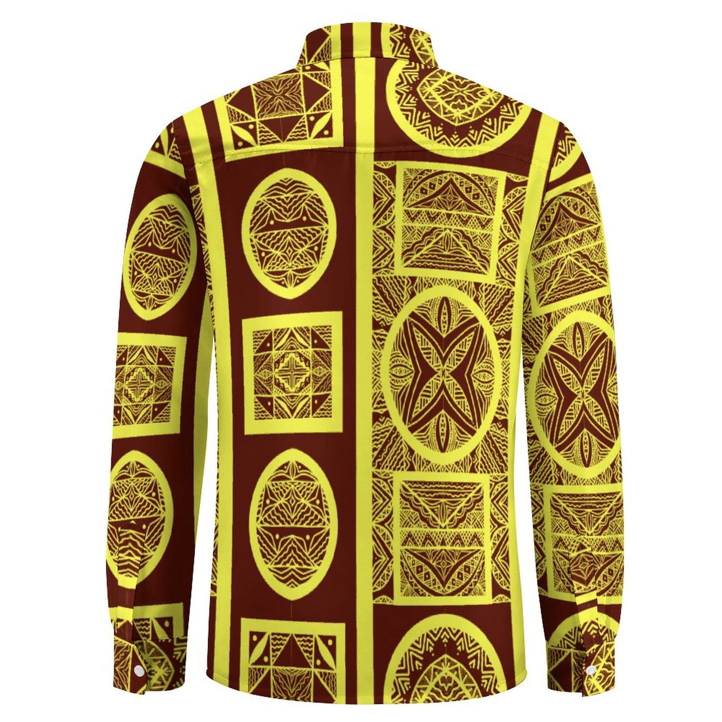 Chemise mata jaune imprimée tapa