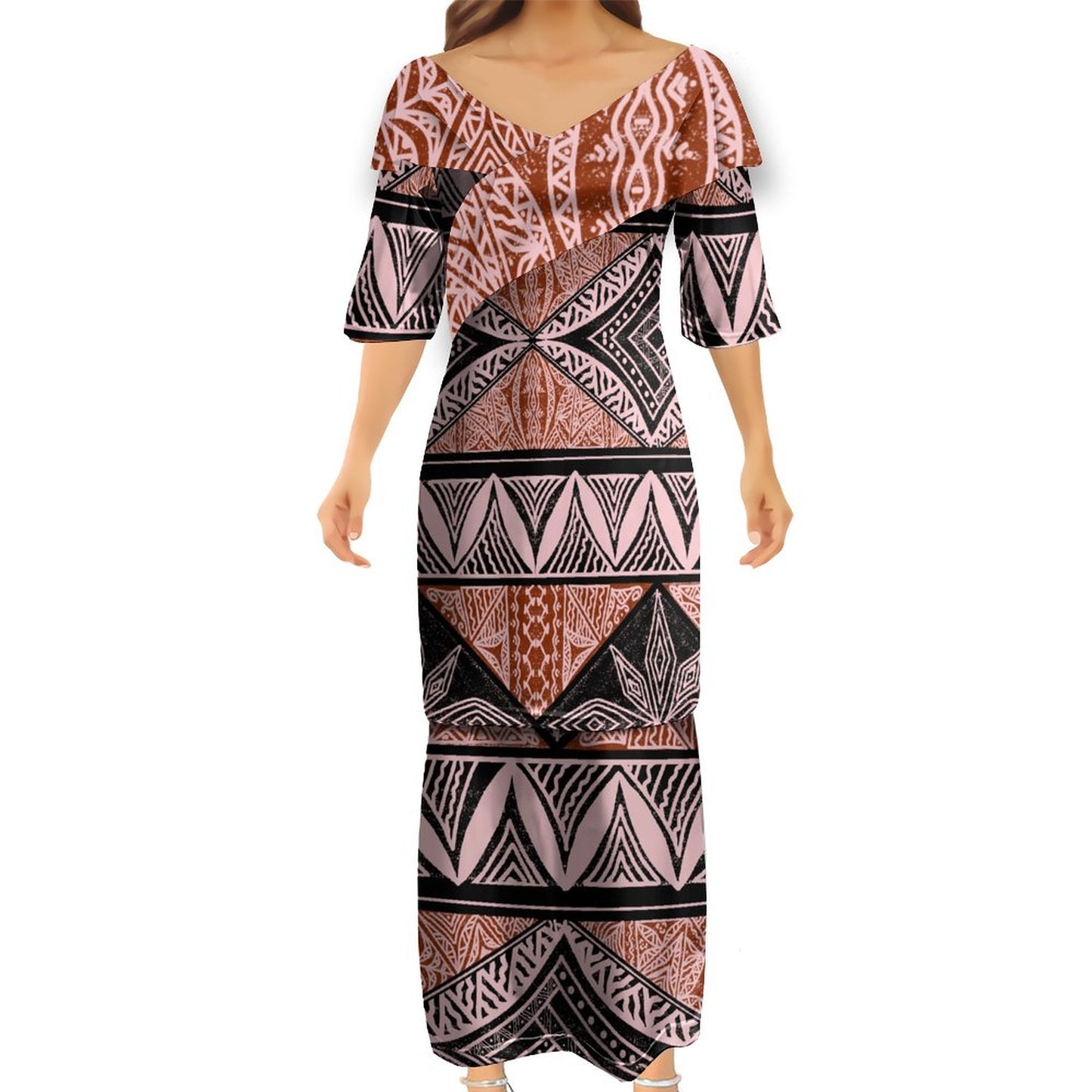 Ensemble gatu rose haut/jupe col croisé
